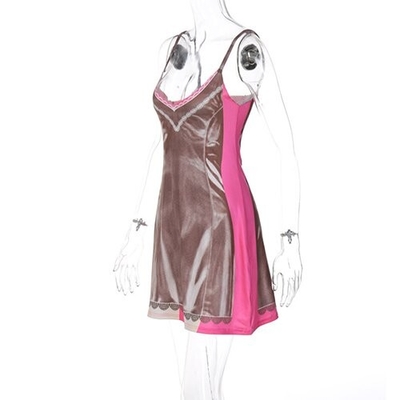 OEM maufactoryEuropean and American cross -border fashion printing new dress sexy V -neck loose street style skirt women