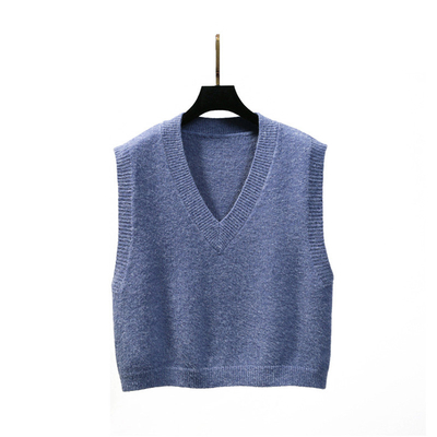 ODM V Neck Solid Bespoke Sweaters Vests High Elastic Knitted Sleeveless Sweater