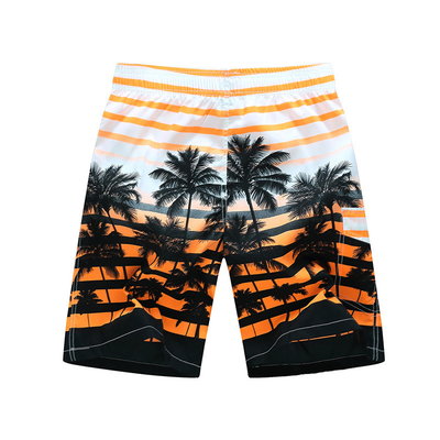 Oem Factory Manufacturer Custom Logo Knitted Beach Surf Shorts Hawaiian Style Male Swimming Wear