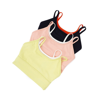 Oem Factory Manufacturer Custom Logo Ladies Sports Bras Yellow Pink Leisure Womens Workout Vest