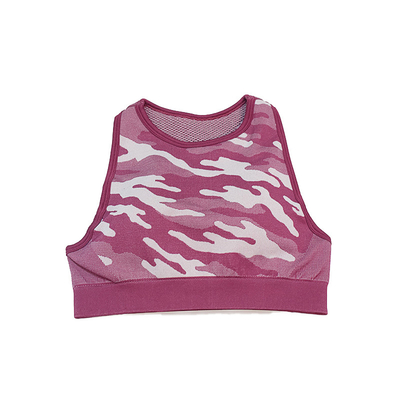 Oem Factory Manufacturer Custom Logo Spandex Ladies Sports Bras Army Camo Women Racer Back Tank
