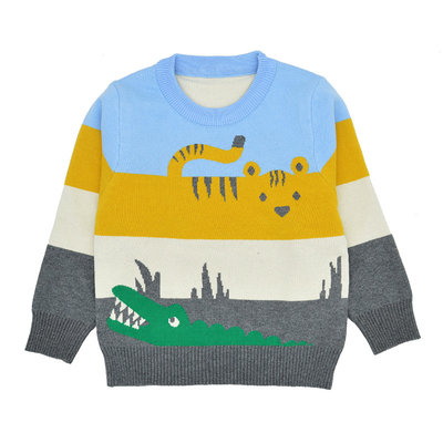 Kids Cute XS To XXXXL Animal Print Knitwear 70% Polyester 30% Cotton Sweater
