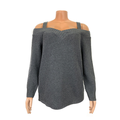 OEM 7 Gauge Bespoke Sweaters Off The Shoulder Spring Autumn Collarless Sweater