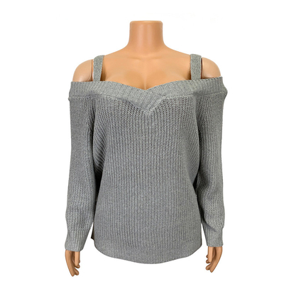 OEM 7 Gauge Bespoke Sweaters Off The Shoulder Spring Autumn Collarless Sweater