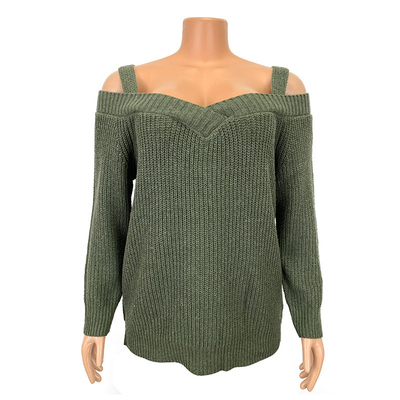 OEM 7 Gauge Bespoke Sweaters Off The Shoulder Spring Autumn Collarless Sweater