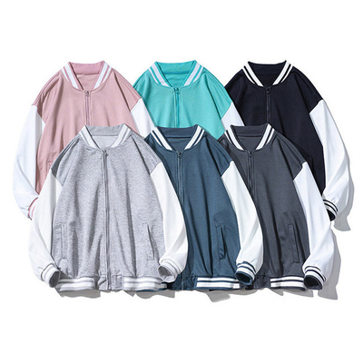 M-XXXL Stand Up Collar Colored Bomber Jacket Boys Girls Casual Baseball Jacket