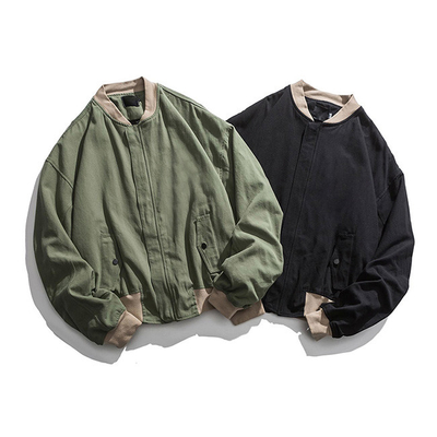 Autumn Winter Retro Stand Up Collar Jacket Loose Jet Printed Baseball Jacket