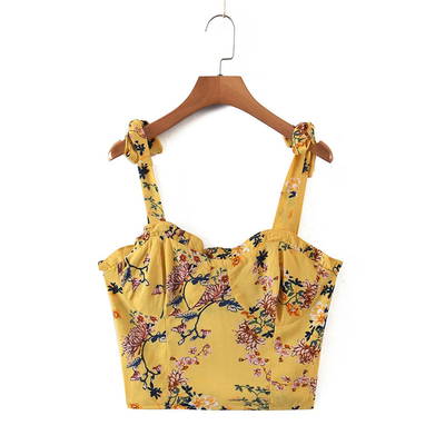 French Retro Chic Women Sleeveless Tank Tops OEM Logo
