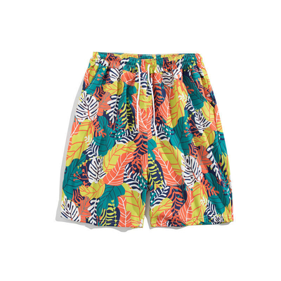 Loose Print Large Size Athletic Leisure Shorts Broken Flower Beach Short For Men