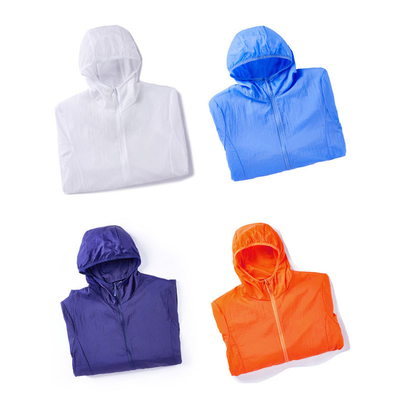 Long Sleeve Outdoor Windbreaker Jacket Solid Color Thin Sun Protective Clothing