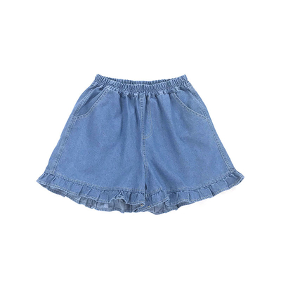 Factory Bespoke Woman Vintage Corrugated Edge Denim Shorts