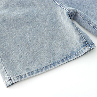 Customized Woman Denim Clothing Embroidery Retro Wash Blue Denim Shorts