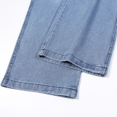 Bespoke Manufactuer Autumn High Waisted Blue Wide Leg woman Jeans