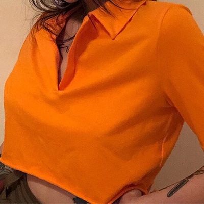 OEM maufactory European and American style  polyester v-neck women's new basic foundation looseT -shirt