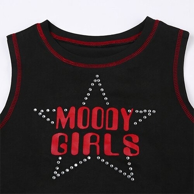 OEM Hot Girls Street Dark Wind Top Summer Five Pointed Star Letter Printing