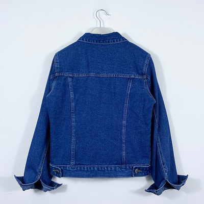 Denim Jacket Manufacture Button Down Jacket OEM Denim Clothing Washed Blue Cotton