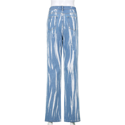 Customized Lady High Weist Jeans Slit Slim Fit Jeans Bespoke Factory