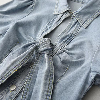 Oem Factory Manufacturer Custom Logo Elastic Slim Fit Denim Dress Street Custom Denim Clothing