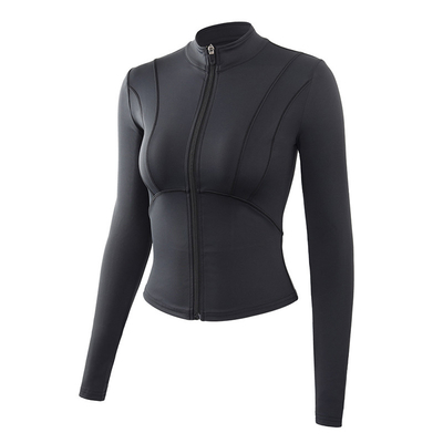 Oem Factory Manufacturer Custom Logo Running Jacket Women's Tight Long Sleeve Yoga Top