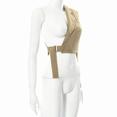 Oem Factory Manufacturer Custom Logo Solid Suit Jacket One-Shoulder Single Long-Sleeved  Women Fancy coats