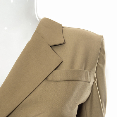 Oem Factory Manufacturer Custom Logo Solid Suit Jacket One-Shoulder Single Long-Sleeved  Women Fancy coats