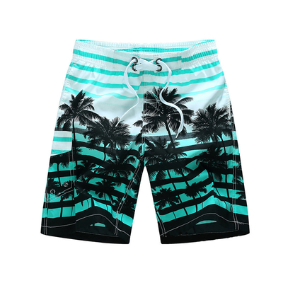 Oem Factory Manufacturer Custom Logo Knitted Beach Surf Shorts Hawaiian Style Male Swimming Wear