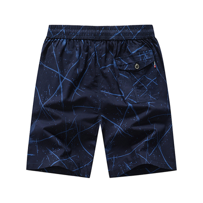 Oem Factory Manufacturer Custom Logo Beach Shorts Mens 100% Cotton Elastic Waist Shorts