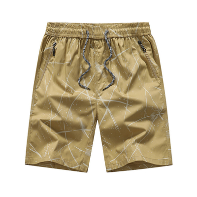 Oem Factory Manufacturer Custom Logo Beach Shorts Mens 100% Cotton Elastic Waist Shorts