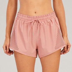 Oem Factory Manufacturer Custom Logo Summer Women'S  Exercise Youth Double-Layer  Fitness Quick Dry Shorts