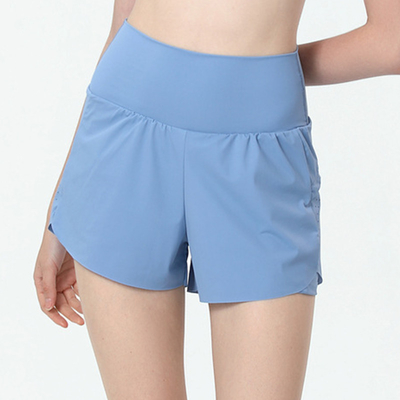 Oem Factory Manufacturer Custom Logo High Waist Elastic Waist Fast Dry Fitness Anti-emptied Loose Shorts