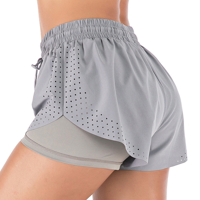 Oem Factory Manufacturer Custom Logo running training outwear shorts faux twinset sports yoga fitness shorts