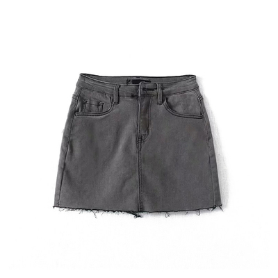 Oem Factory Manufacturer Custom Logo Flexible Mini Denim High Waisted Skirts With Built In Shorts