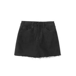 Oem Factory Manufacturer Custom Logo Flexible Mini Denim High Waisted Skirts With Built In Shorts