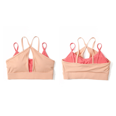 Oem Factory Manufacturer Custom Logo Women's Sexy Yoga Tops Double Shoulder Strap Sports Bra
