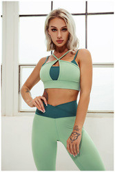 Oem Factory Manufacturer Custom Logo Women's Sexy Yoga Tops Double Shoulder Strap Sports Bra