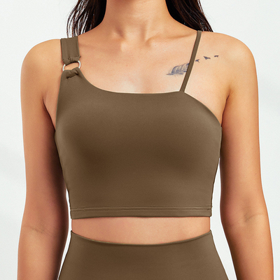 Oem Factory Manufacturer Custom Logo Sexy Back Sports Bra Nylon Spandex Nude Workout Clothes