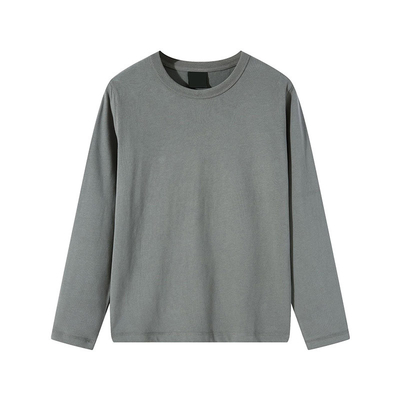 OEM Long Sleeve T Shirt Casual Pure Color Sweatshirt For Men 100% Cotton High Quality