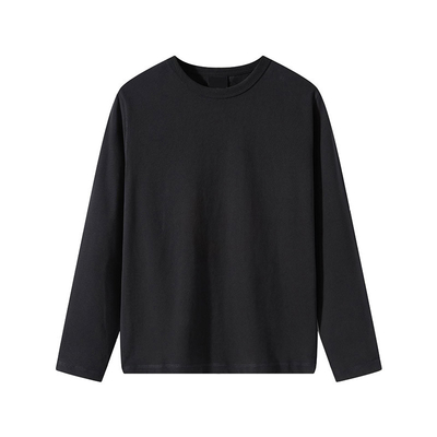 OEM Long Sleeve T Shirt Casual Pure Color Sweatshirt For Men 100% Cotton High Quality