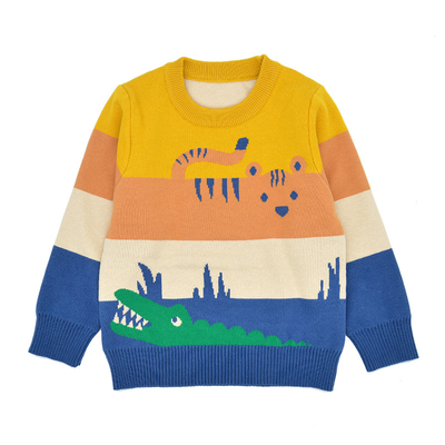 Kids Cute XS To XXXXL Animal Print Knitwear 70% Polyester 30% Cotton Sweater