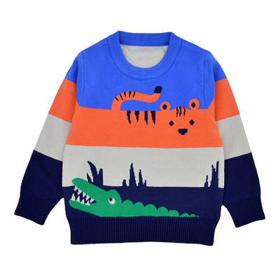 Kids Cute XS To XXXXL Animal Print Knitwear 70% Polyester 30% Cotton Sweater