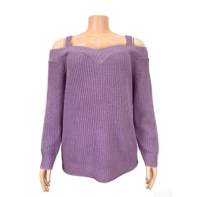 OEM 7 Gauge Bespoke Sweaters Off The Shoulder Spring Autumn Collarless Sweater