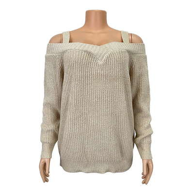 OEM 7 Gauge Bespoke Sweaters Off The Shoulder Spring Autumn Collarless Sweater