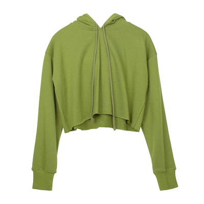Custom Solid Long Sleeve Crop Top Spring Autumn Outerwear Anti Shrink
