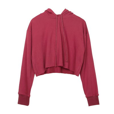 Custom Solid Long Sleeve Crop Top Spring Autumn Outerwear Anti Shrink
