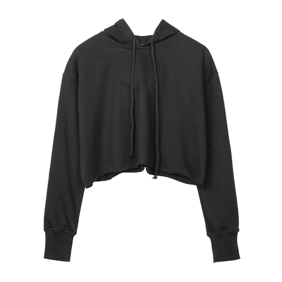 Custom Solid Long Sleeve Crop Top Spring Autumn Outerwear Anti Shrink