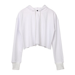 Custom Solid Long Sleeve Crop Top Spring Autumn Outerwear Anti Shrink