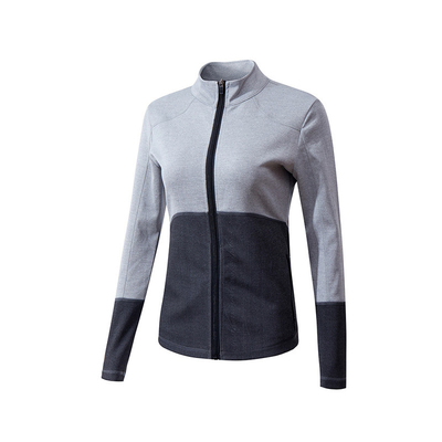 Full Zip Slim Football Training Tracksuits Stand Collar Colour Block Coat Women's