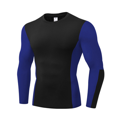 Black Sustainable Men Workout Sweatshirt Outdoor High Elastic Quick Dry Sportswear