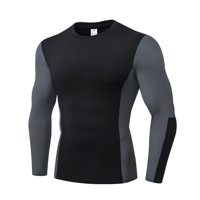 Black Sustainable Men Workout Sweatshirt Outdoor High Elastic Quick Dry Sportswear
