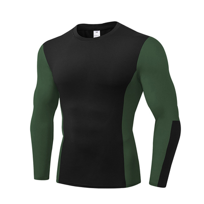 Black Sustainable Men Workout Sweatshirt Outdoor High Elastic Quick Dry Sportswear